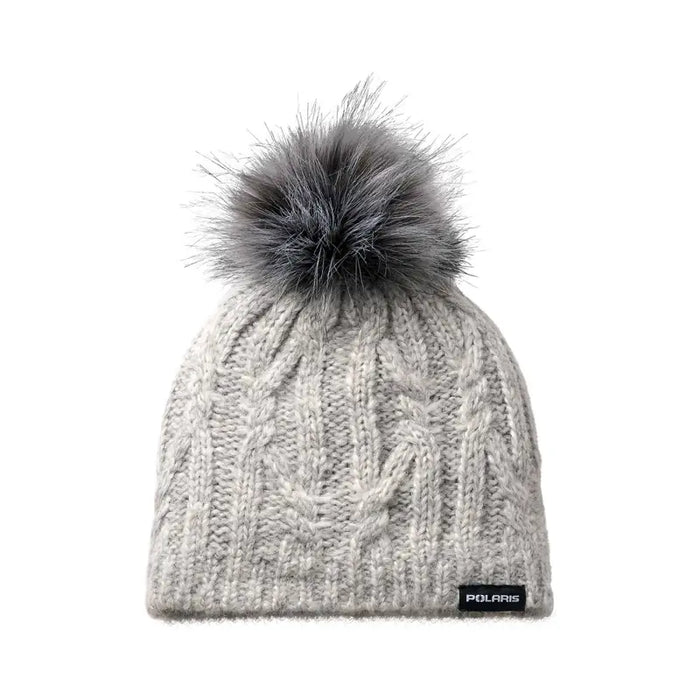 Polaris Women's Cable Knit Removable Pom Beanie, Gray | 2865529