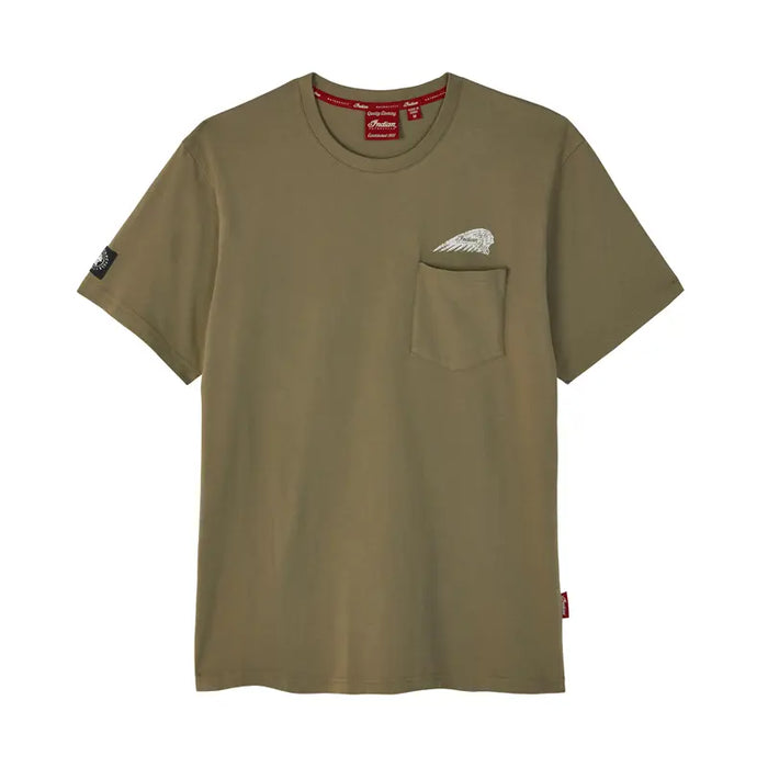 Indian Motorcycle Men's Spirit Lake IA Pocket Tee, Green | 2865603