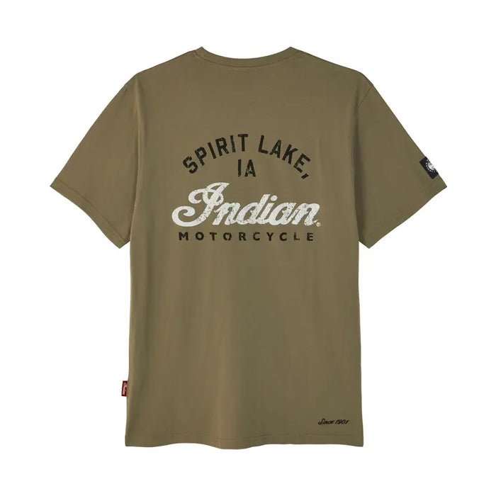Indian Motorcycle Men's Spirit Lake IA Pocket Tee, Green | 2865603