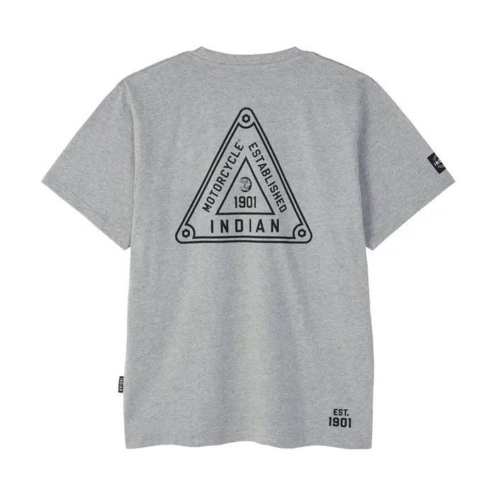 Indian Motorcycle Men's Triangle Sign Printed Tee, Gray | 2865608