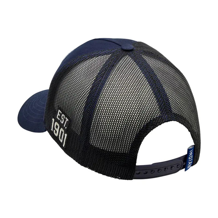 Indian Motorcycle Block Logo Patch Trucker Cap, Navy | 2865649