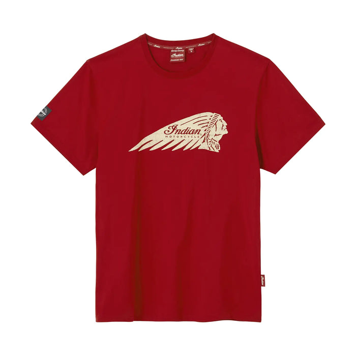Indian Motorcycle Men's Distressed Headdress Tee, Red | 2865709