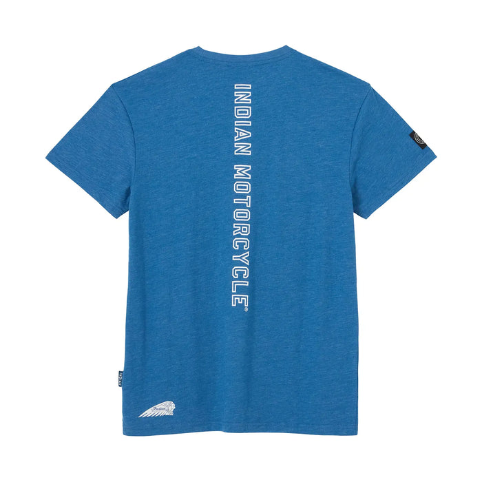 Indian Motorcycle Men's Vertical Logo Printed Tee, Blue | 2865722