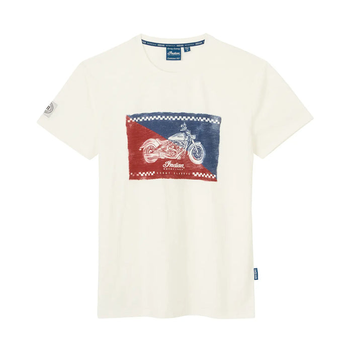 Indian Motorcycle Men's Scout Classic Checked Tee, White | 2865723