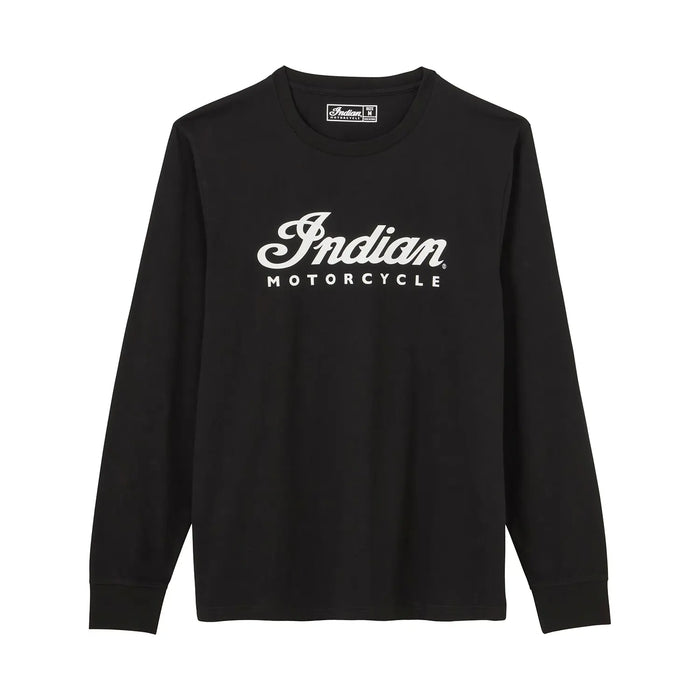 Indian Motorcycle Men's Essential Script Logo LS Tee, Black | 2865724
