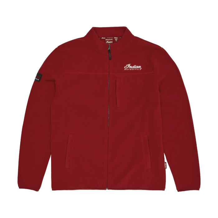 Indian Motorcycle Men's Zip Thru Logo Fleece, Red | 2865731