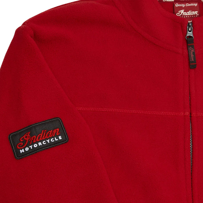 Indian Motorcycle Men's Zip Thru Logo Fleece, Red | 2865731