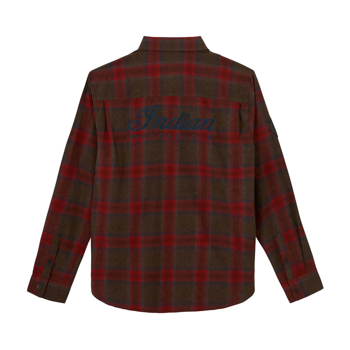 Indian Motorcycle Men's Nashville Plaid Shirt, Red | 2865732
