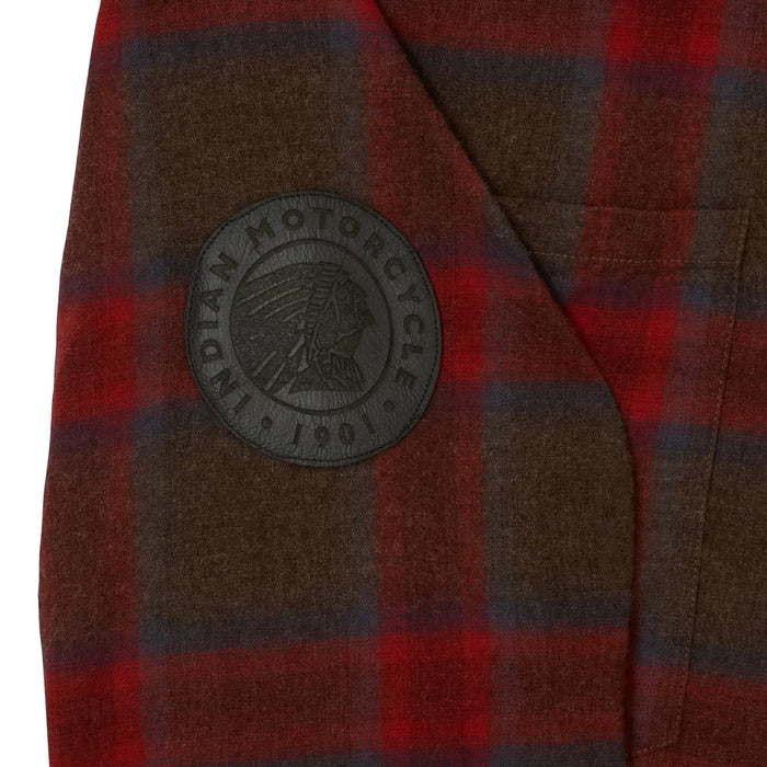 Indian Motorcycle Men's Nashville Plaid Shirt, Red | 2865732