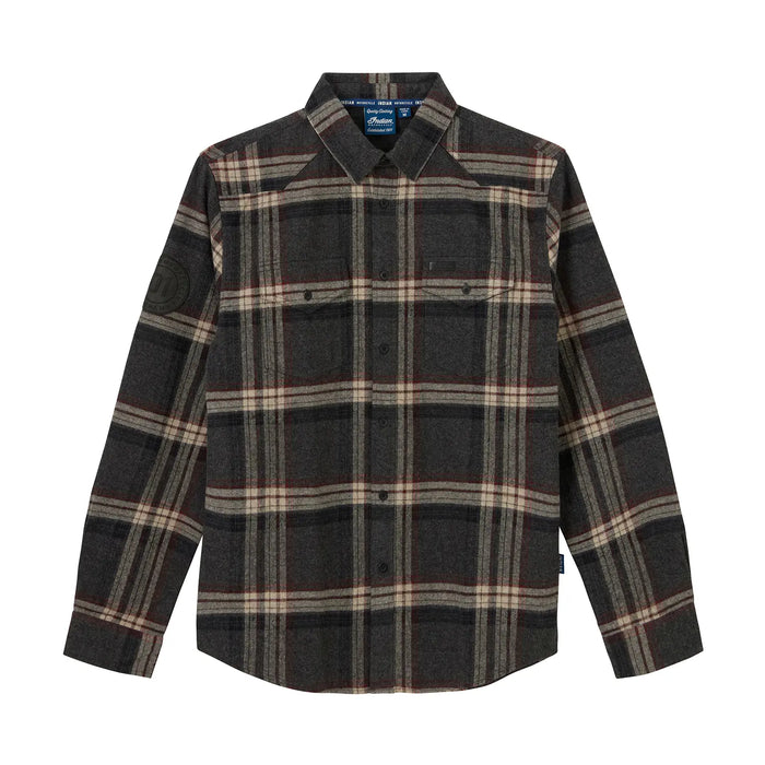 Indian Motorcycle Men's Newark Plaid Shirt, Gray | 2865733