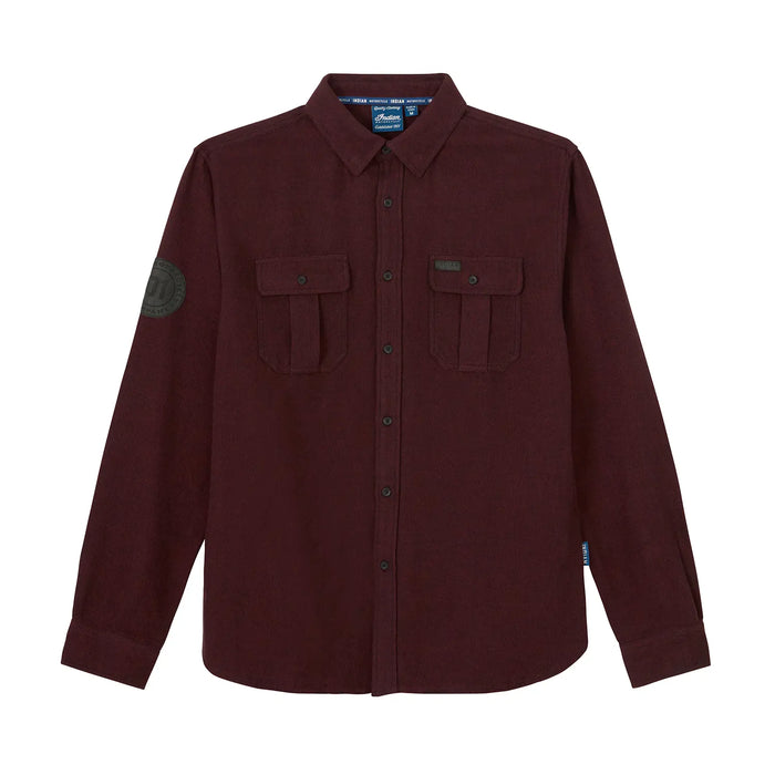 Indian Motorcycle Men's Flannel Twill Shirt, Red | 2865734