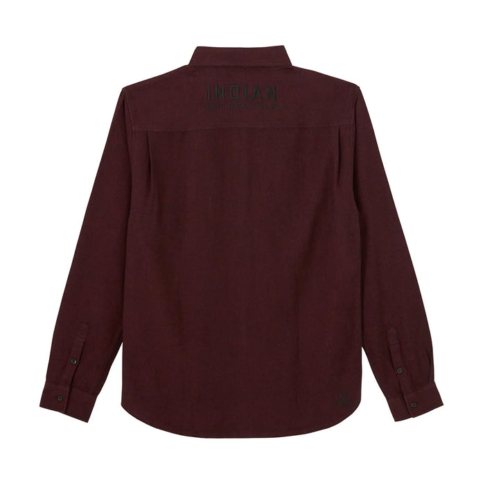 Indian Motorcycle Men's Flannel Twill Shirt, Red | 2865734