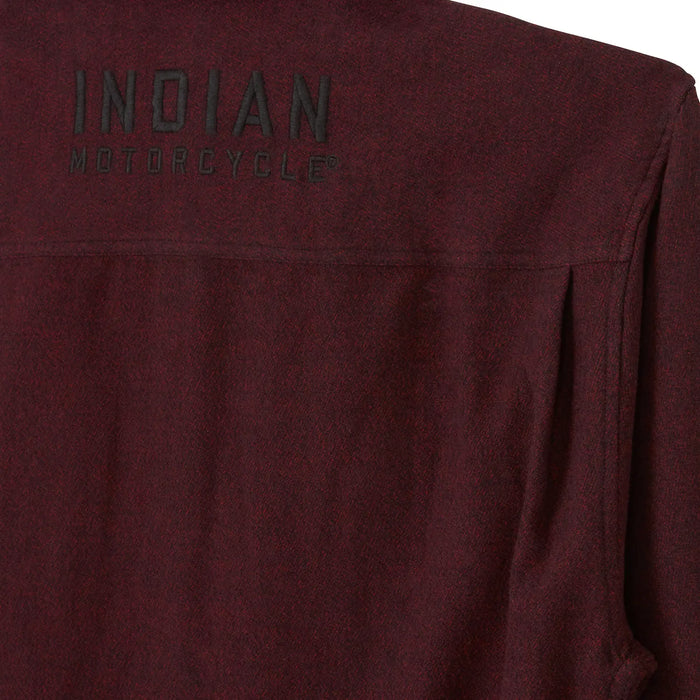 Indian Motorcycle Men's Flannel Twill Shirt, Red | 2865734