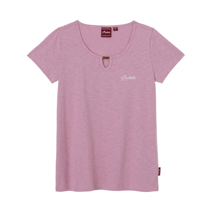 Indian Motorcycle Women's Headdress Keyhole Tee, Purple | 2865735