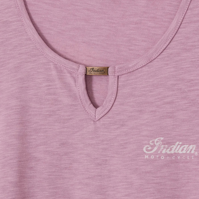 Indian Motorcycle Women's Headdress Keyhole Tee, Purple | 2865735