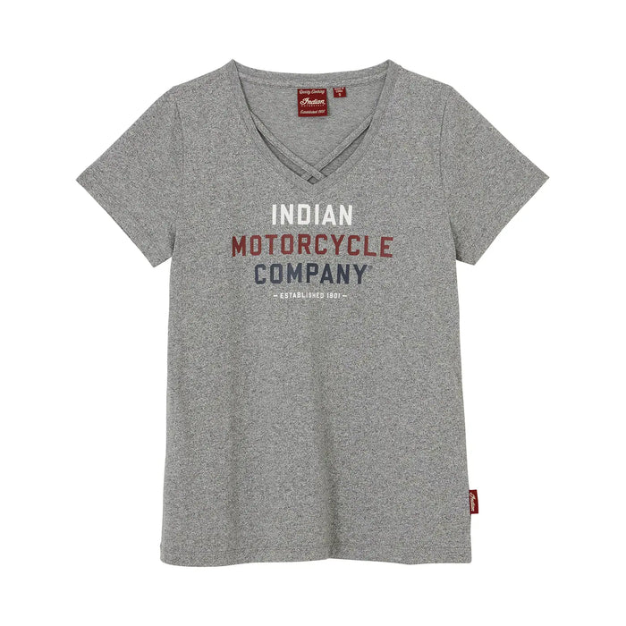 Indian Motorcycle Women's Tri Color Logo Tee, Gray | 2865737