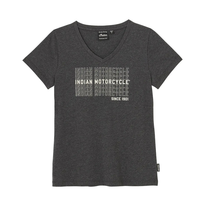 Indian Motorcycle Women's IMC Multiplied Logo Tee, Gray | 2865741