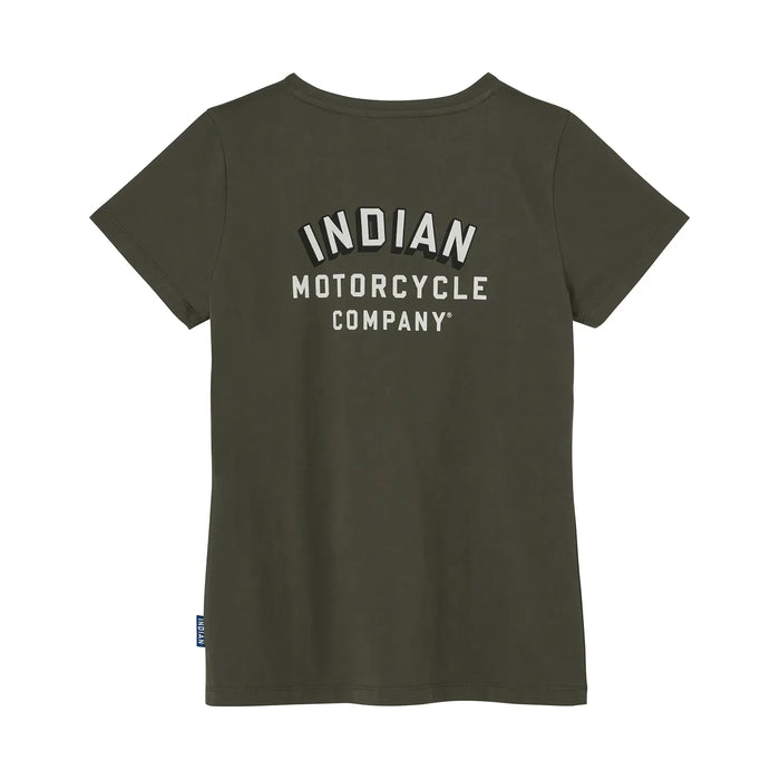 Indian Motorcycle Women's Arched Block Logo Tee, Green | 2865745