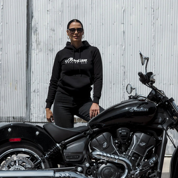 Indian Motorcycle Women's Essential Script Logo Hoodie, Black | 2865791