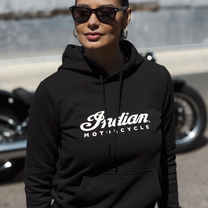 Indian Motorcycle Women's Essential Script Logo Hoodie, Black | 2865791