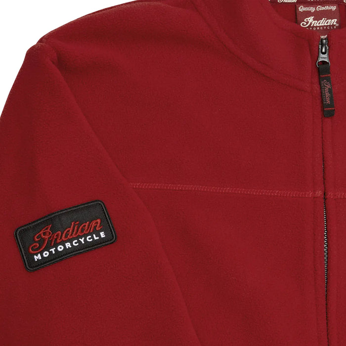 Indian Motorcycle Women's Zip Thru Fleece Top, Red | 2865750