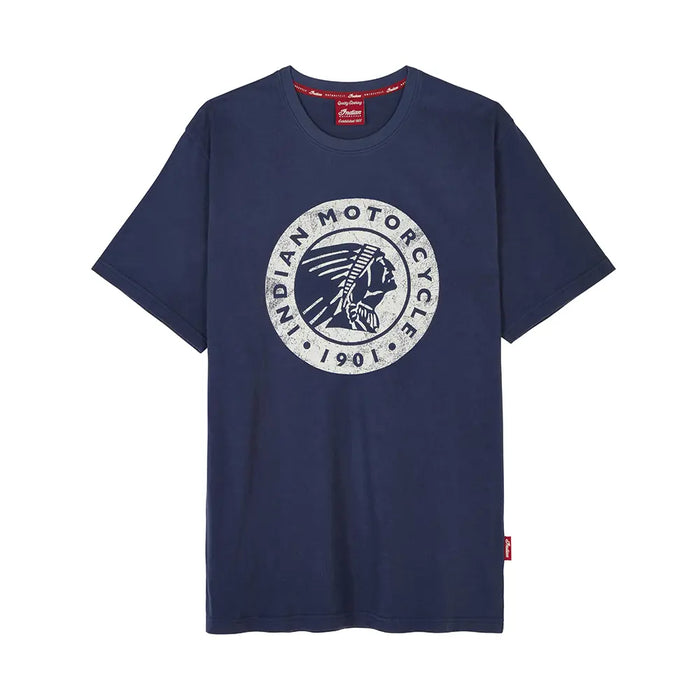 Indian Motorcycle Men's Headdress Icon T-Shirt, Navy | 2866365