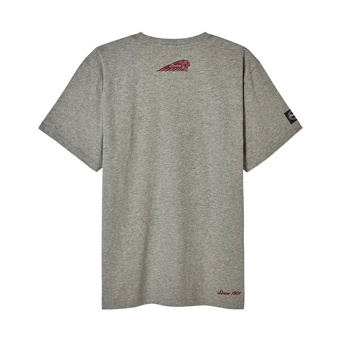 Indian Motorcycle Men's Flag Bikes Print T-Shirt, Gray | 2866678