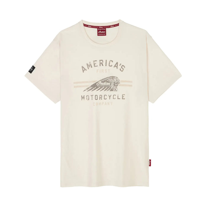 Indian Motorcycle Men's Headdress Motorcycle T-Shirt, Oatmeal | 2866679