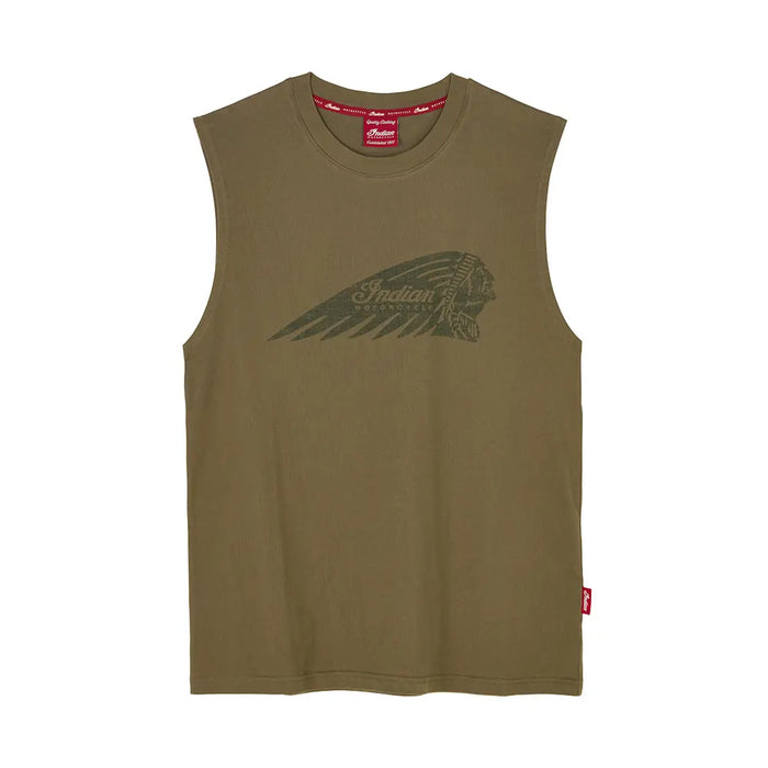 Indian Motorcycle Men's Headdress Print Tank, Green | 2866369
