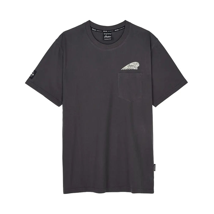 Indian Motorcycle Men's Outline Block Pocket T-Shirt, Gray | 2866374