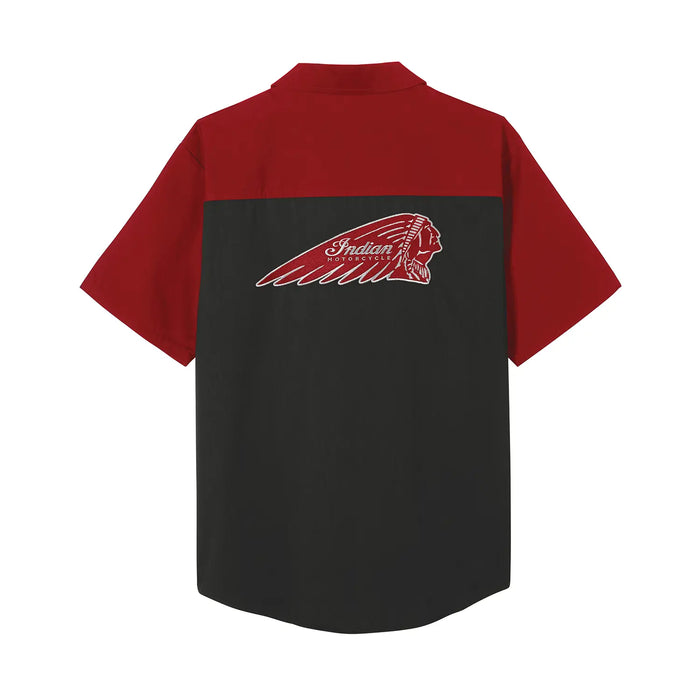 Indian Motorcycle Men's Headdress Pocket Shirt, Red | 2866382
