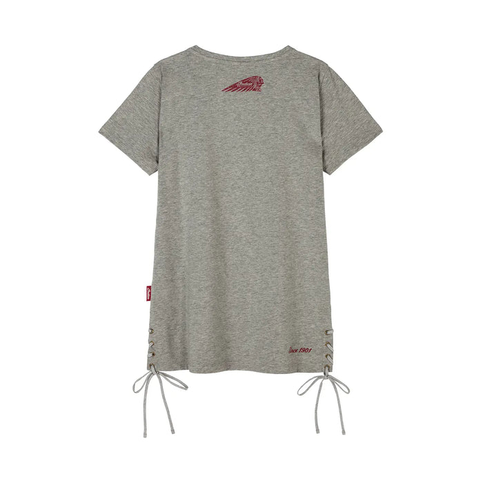 Indian Motorcycle Women's Flag Bikes Print Tee, Gray | 2866681