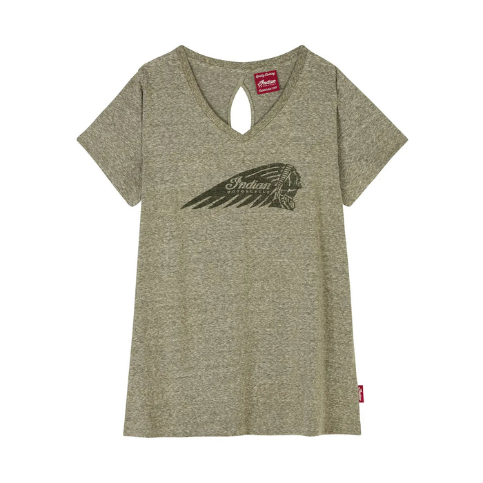 Indian Motorcycle Women's Marl Headdress Tee, Green | 2866389