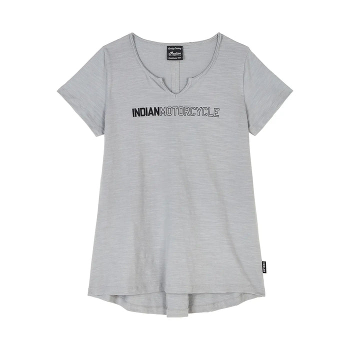 Indian Motorcycle Women's Logo Back Pleat Tee, Gray | 2866393