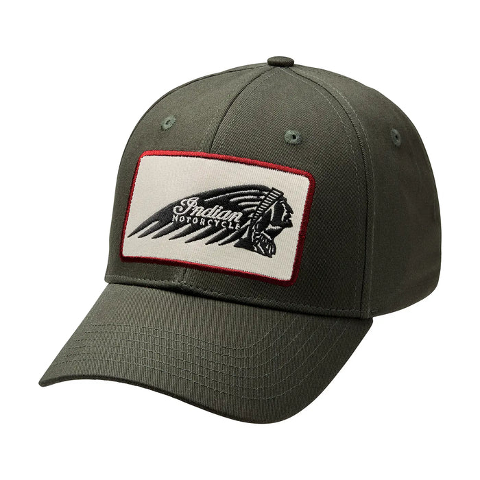 Indian Motorcycle Rectangle Patch Headdress Cap, Green | 2866488