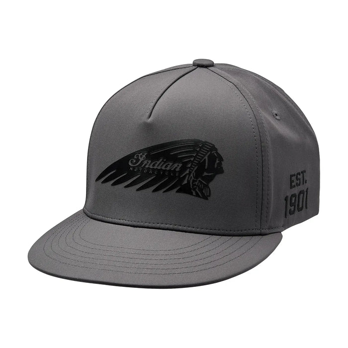 Indian Motorcycle Headdress Print Flat Peak Cap, Gray | 2866490