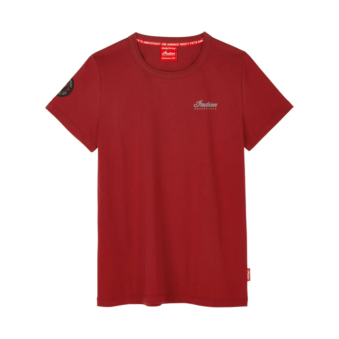 Indian Motorcycle Women's 125th Crew T-Shirt, Red | 2866496