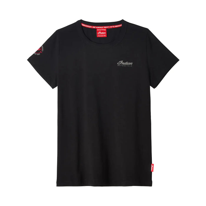 Indian Motorcycle Women's 125th Crew T-Shirt, Black | 2866497