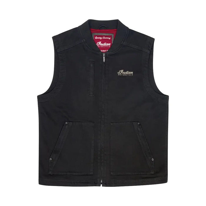 Indian Motorcycle Men's Callan Denim Vest, Black | 2866533