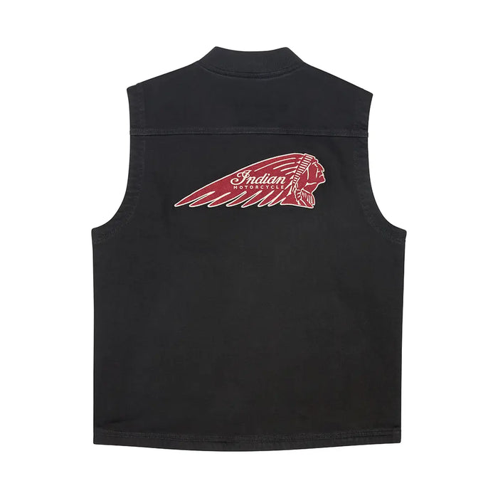 Indian Motorcycle Men's Callan Denim Vest, Black | 2866533