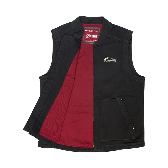 Indian Motorcycle Men's Callan Denim Vest, Black | 2866533