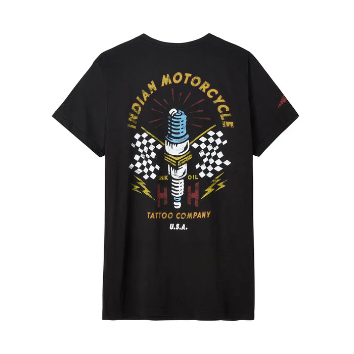 Indian Motorcycle Men's IMC X HH Spark Plug T-Shirt, Black | 2866550