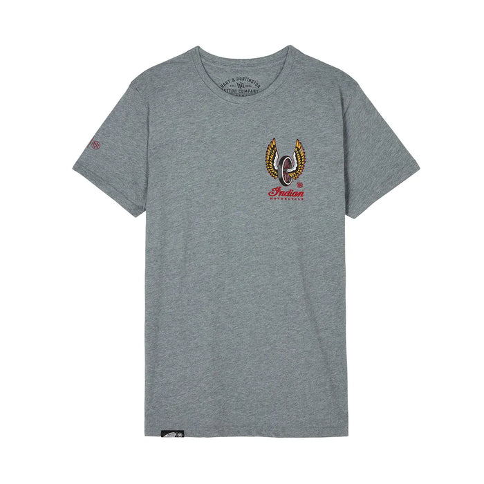 Indian Motorcycle Men's IMC X HH Winged Wheel T-Shirt, Gray | 2866551