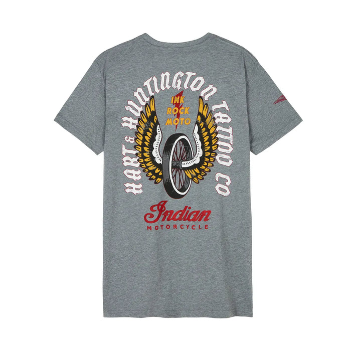 Indian Motorcycle Men's IMC X HH Winged Wheel T-Shirt, Gray | 2866551
