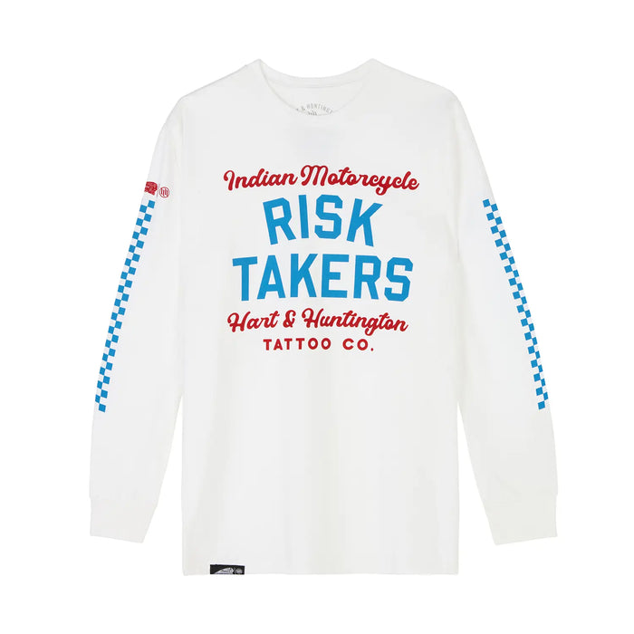 Indian Motorcycle Men's IMC X HH Risk Takers LS T-Shirt, White | 2866552