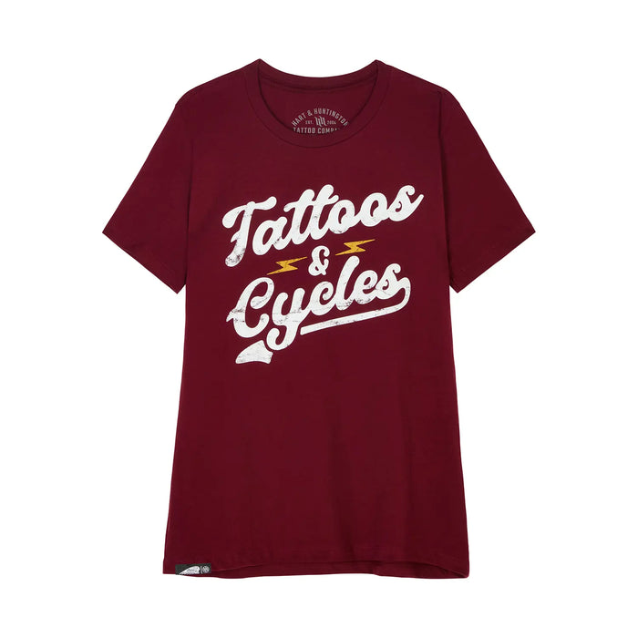 Indian Motorcycle Women's IMC X HH Tattoos & Cycles T-Shirt, Red | 2866558