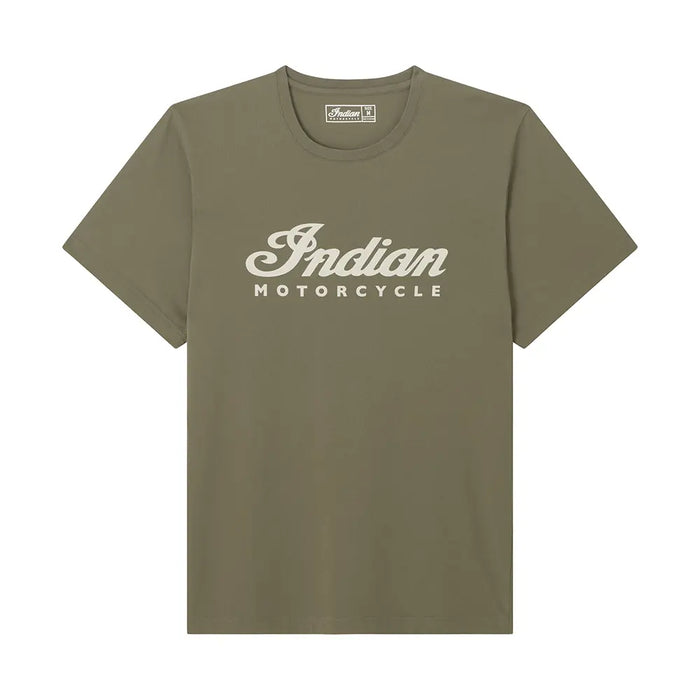 Indian Motorcycle Men's Essential Script Logo T-Shirt, Green | 2866596