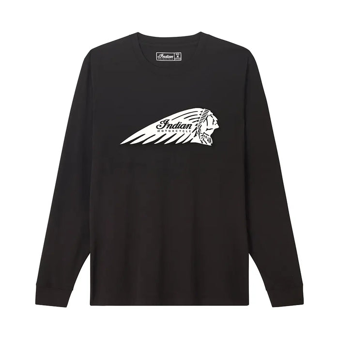 Indian Motorcycle Men's Essential Headdress Logo LS Tee, Black | 2866599