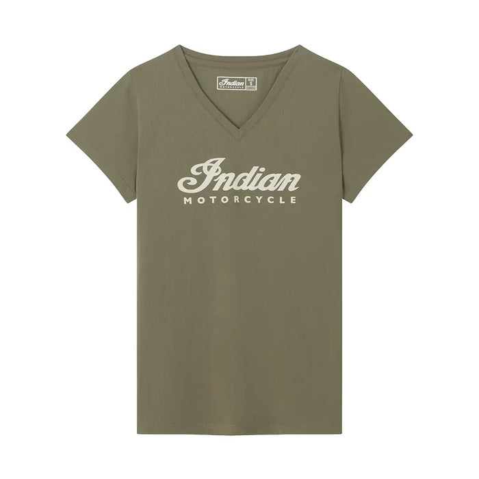 Indian Motorcycle Women's Essential Script Logo T-Shirt, Green | 2866601