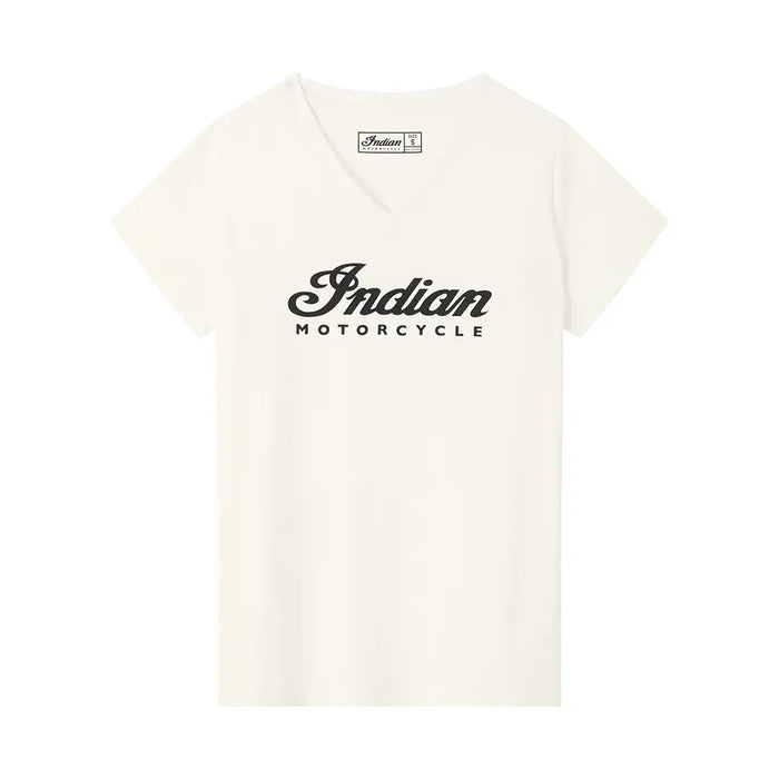 Indian Motorcycle Women's Essential Script Logo T-Shirt, White | 2866602